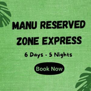 Embark on an unforgettable adventure with Manu Reserved Zone Express 6 Days! Explore the breathtaking biodiversity of Manu National Park, one of Peru's most stunning natural wonders. This 6-day tour program takes you deep into the core of the park, where you'll have the chance to encounter elusive wildlife in their natural habitat. Get ready to spot rare species, immerse yourself in the lush Amazon rainforest, and discover the rich cultural heritage of the Manu region. Join us for an unparalleled wildlife experience in one of the most biodiverse places on the planet!